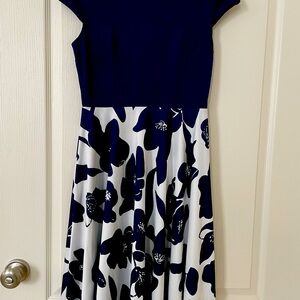 pretty blue and white dress